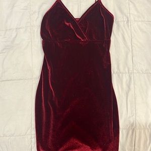 dark red dress